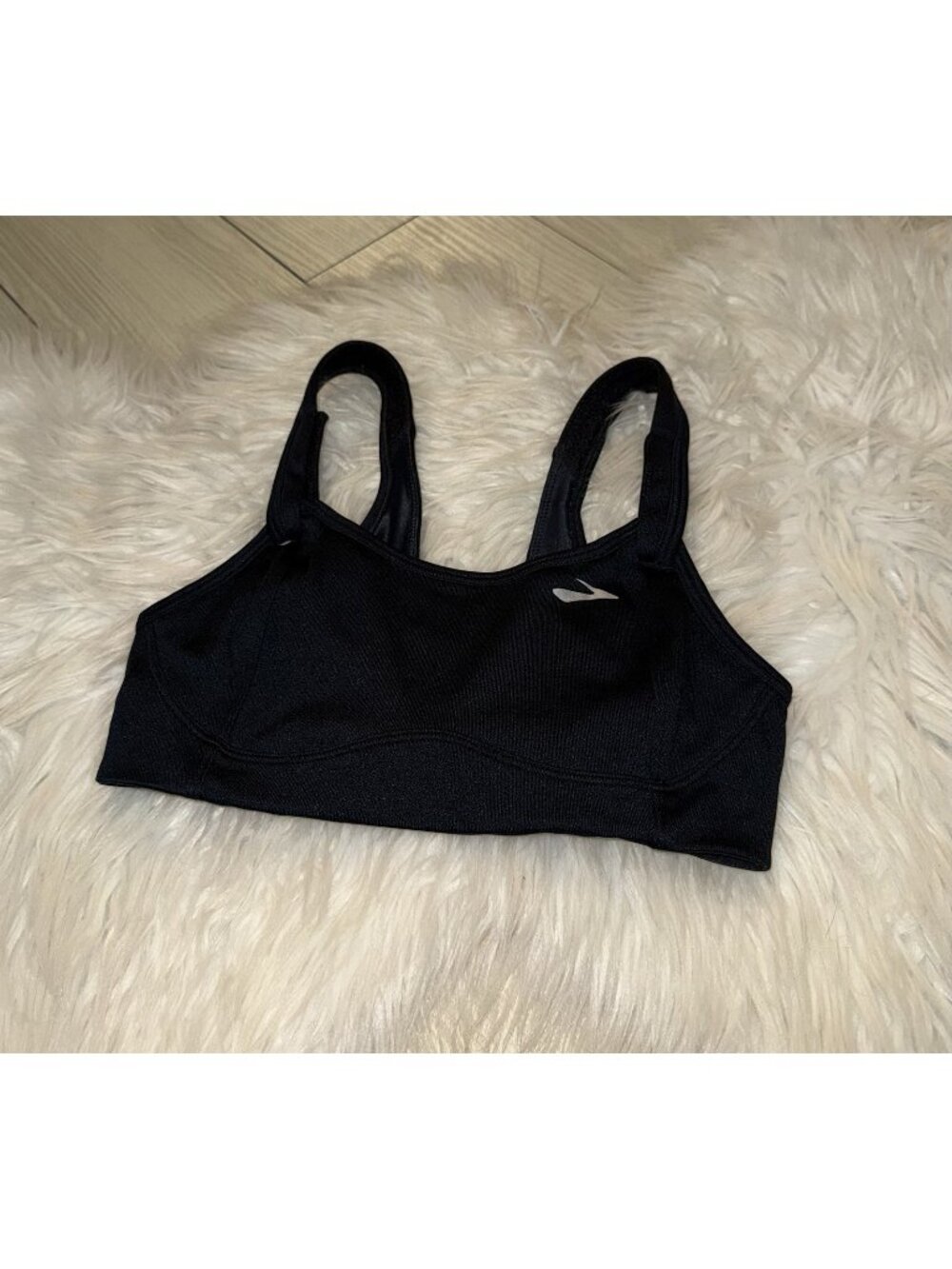 Brooks 350064 Fiona Medium Impact Wire Free Sports Bra Unlined Womens 30C Black